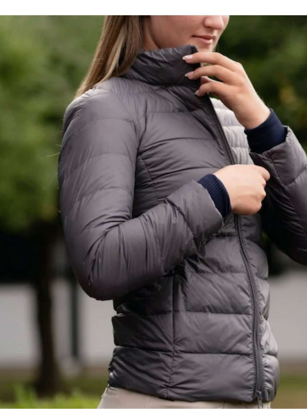TKEQ Grey Packable Down Jacket - Small